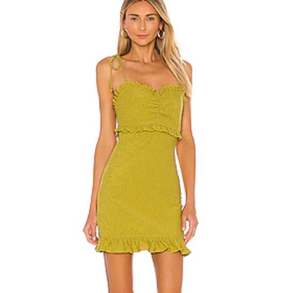 Tularosa Green and Yellow Ruffled Sundress